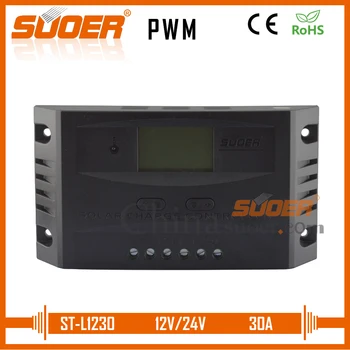 

Suoer【 PWM Charge Controller】 12V 24V 30A Intelligent Manual PWM Solar Charge Controller Solar Panel System Controller(ST-L1230)