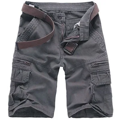 Летние мужские тактические военные шорты, мужские спортивные альпинистские комбинезоны, прямые свободные пляжные шорты, брюки - Цвет: gray