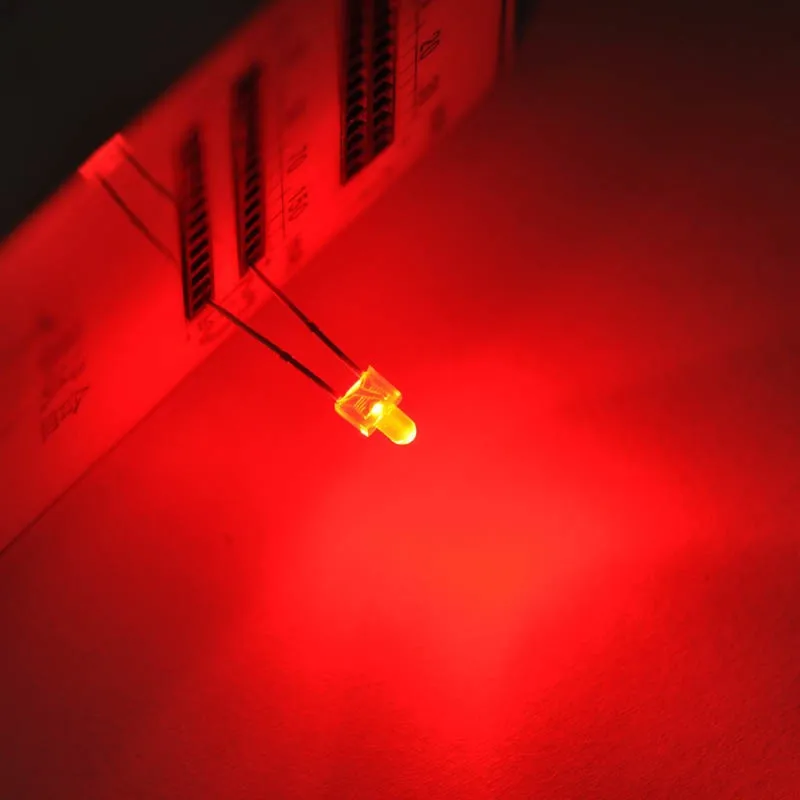 2mm rectangle red led with domed top red lens high brightness 2pins through hole(2)