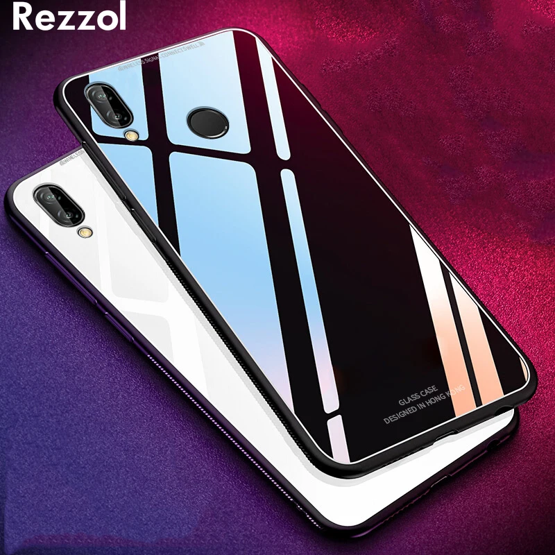 

Rezzol For Xiaomi Redmi Note 7 Case Tempered Glass Silicone Frame Hard Back Cover For Xiaomi Redmi Note 7s Note 7 PRO Phone Case