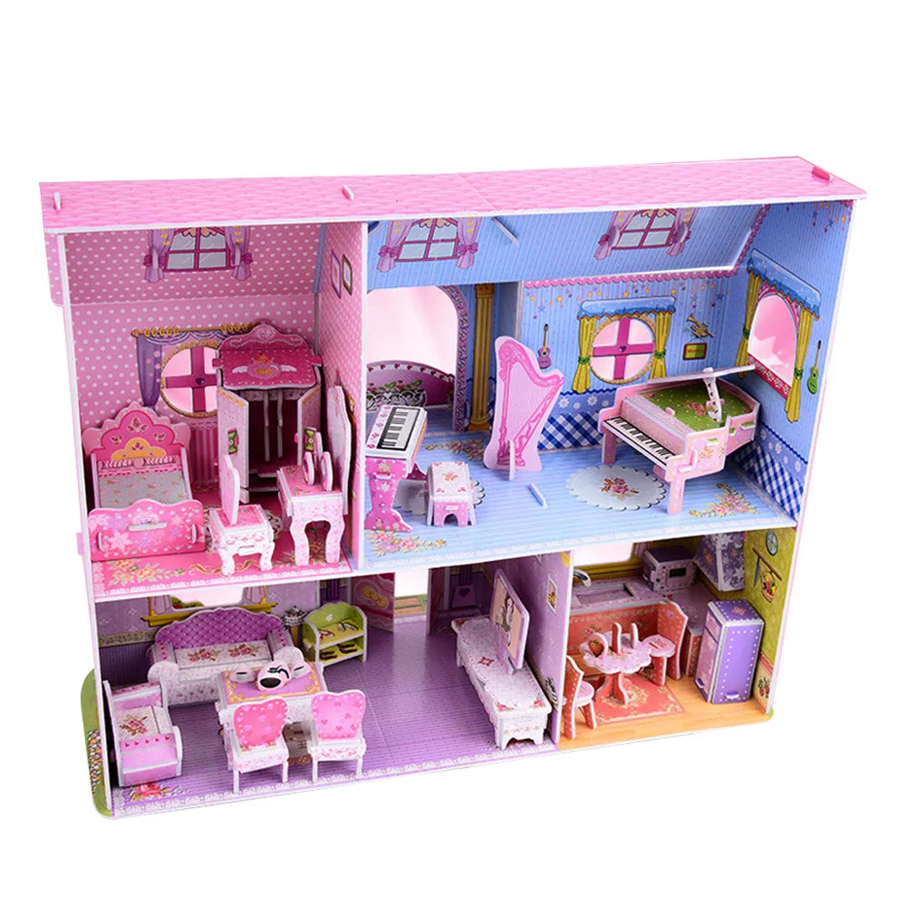 

3D Funny Model Kits DIY Princess House Puzzles Education Toy Best Home For Kids 6.3