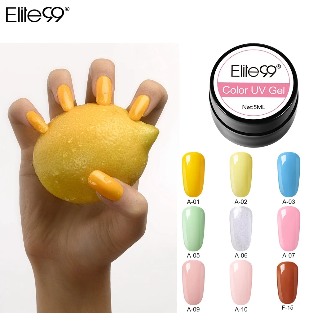 

Elite99 5ml UV Gel Pure Color Nail Art Painting Gel Tips DIY Decoration Soak Off UV LED Lamp Base Coat Top Coat Drawing Varnish