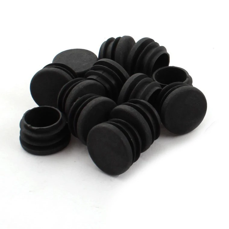 حار بيع 15 قطعة من كرسي أرجل طاولة سدادة طرفية جولة البلاستيك إدراج أنبوب أسود البلاستيك الأثاث الساق المكونات أرجل كرسي القدم