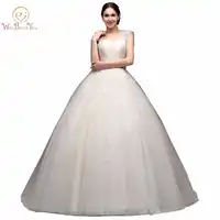 100% Real Images Champagne Wedding Dresses Ball Gown Straps Bride Gowns bohemian vestidos de noiva de luxo 2019