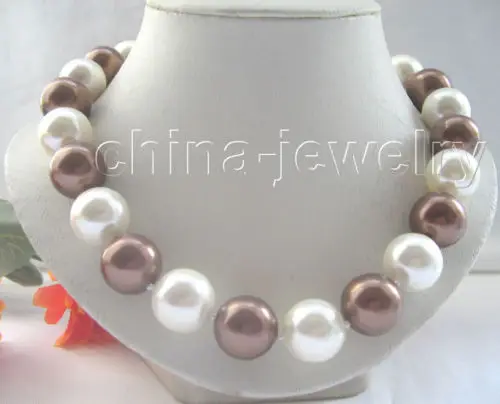 

FREE SHIPPING HOT sell new Style >>>> Beautiful 19" 18mm multicolor perfect round south sea shell pearl necklace