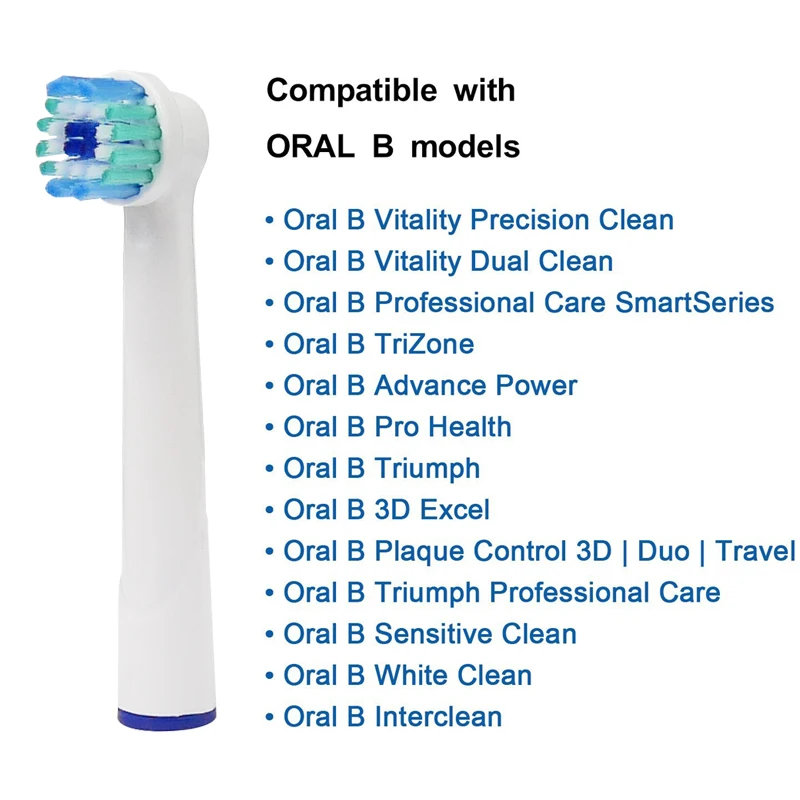 20 шт. пероральная б Сменная головка электрической зубной щетки модель головы батарея мягкие зубные щетины для двойной чистки полная головка щетки