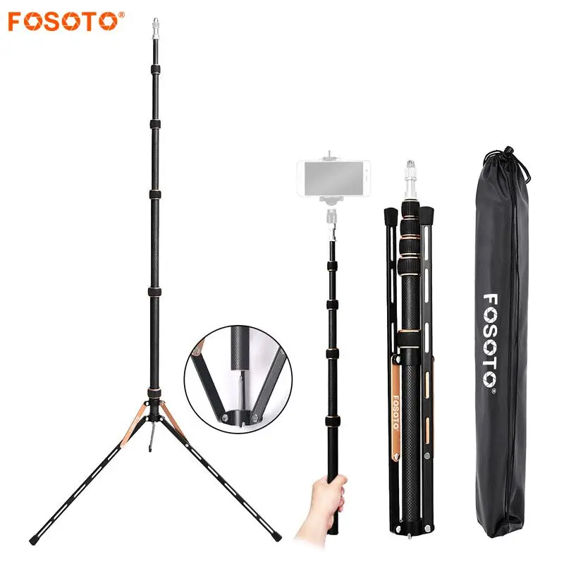 

Fosoto FT-220 Carbon Fiber Led Light Tripod Stand Head Softbox For Photo Studio Photographic Lighting Flash Umbrella Reflector
