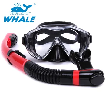 

Whale Professional Large Frame Silicone Diving Mask Snorkel Goggles Waterproof Glasses Set Pool Breath Scuba Snorkeling