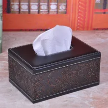 Качественная винтажная коробка с золотым декоративным узором, коробка для накачивания ткани, кожзам, бытовая коробка для хранения, автомобильная коробка для салфеток