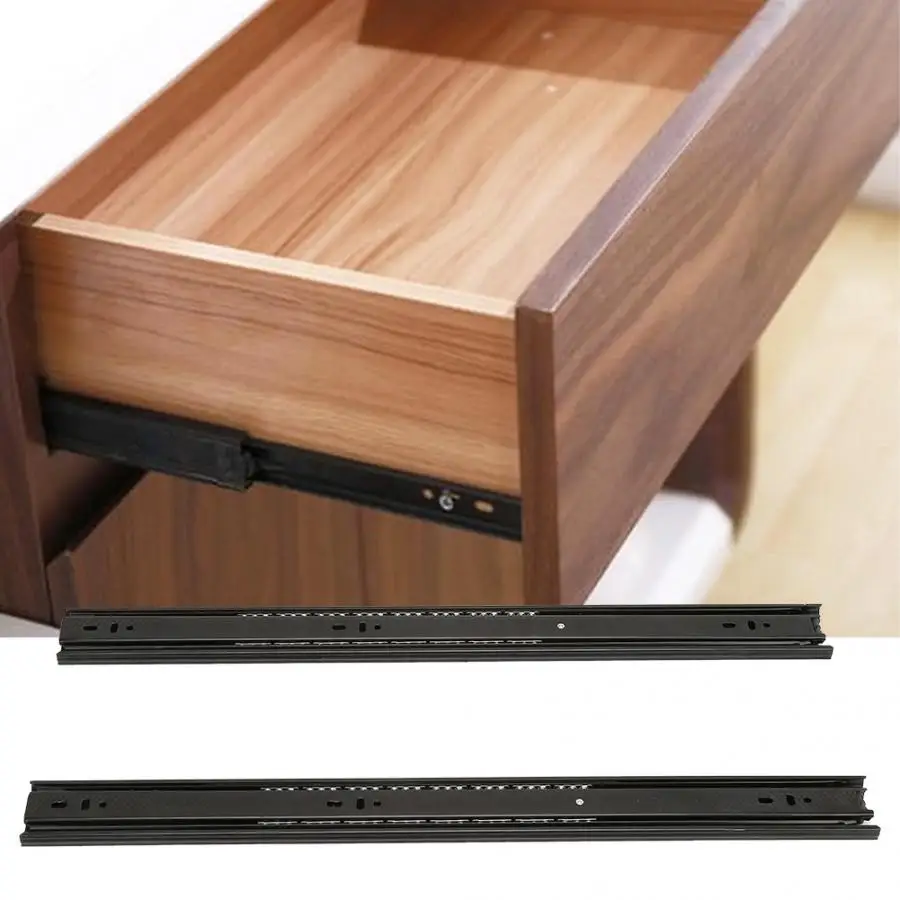 

3-Section Rail Ball Bearing Drawer Slides Glides Runners Damping Buffer Soft Close mechanism furniture sliding track 50*4.5cm