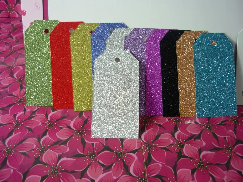 CX-TAG-00008 3.5x7cm Mix Colors Glitter Gift Tags 11