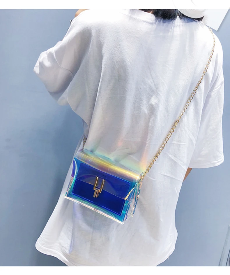 SWDF сумки через плечо для женщин лазерные прозрачные сумки модные женские стильные сумки через плечо сумка-мессенджер ПВХ водонепроницаемая Пляжная сумка кошелек