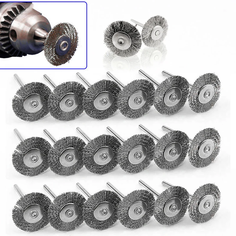 

Rotary Tools Wire brushes Attachable Replacement Spare Parts Metal Scouring 20pcs Set Grinding head