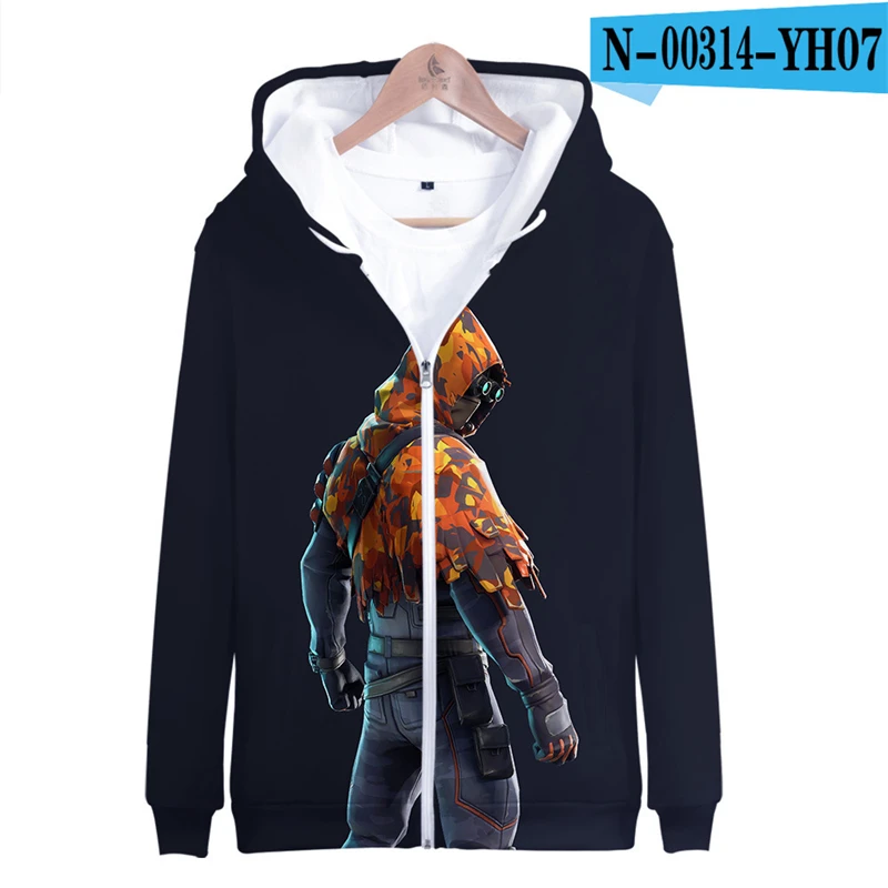 

3D Hoodie Fortnight Zipper Pullover Hoodies Fortnited Game Clothings Fortnight Battle Royale Clothings Popular Clothings Causal