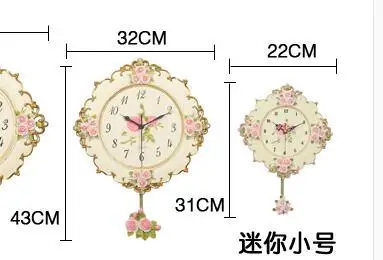 A010 дизайн розовые кварцевые настенные часы Свинг немой цветочный дизайн moeden часы раз сильная посылка
