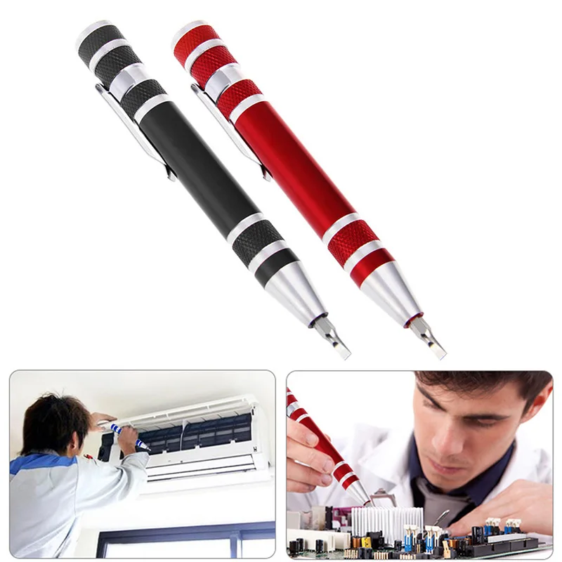 

OOTDTY 2019 Portable 8 In 1 Precision Screwdriver Bit Set Pen Style Repair Tool Kit