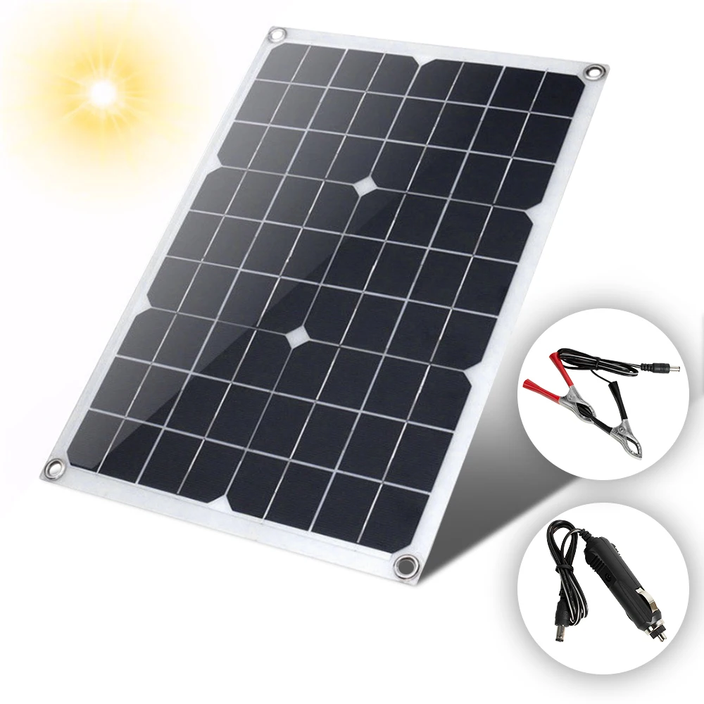 

18V 20W Watt Semi Flexible Solar Panel Battery Charger Controller Kit+ Controller