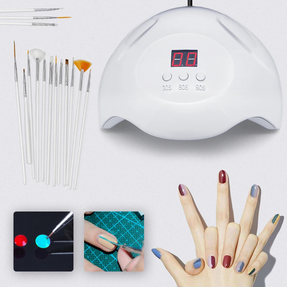 LKE LED УФ лампы для ногтей барабан с 3 Таймер ЖК дисплей Дисплей Salon Manicure отверждения