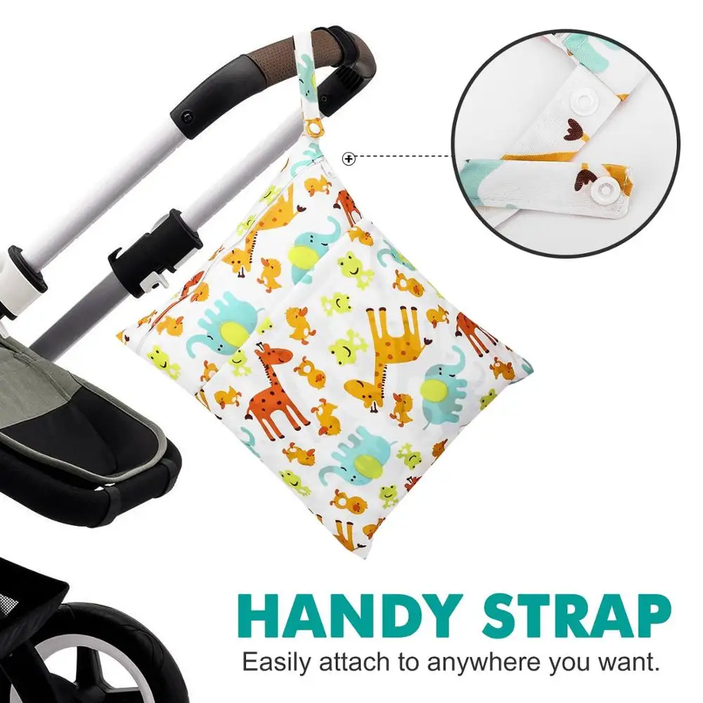 

28*36 cm Baby Stroller Organizer Hanging Bag Diaper Cloth Wet Bag Waterproof Washable Reusable Stroller Accessories Swim Sport