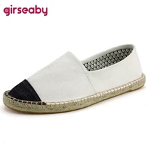Girseaby/Винтажные эспадрильи; Женская Удобная Повседневная дышащая парусиновая обувь в рыбацком стиле; лоферы; F344