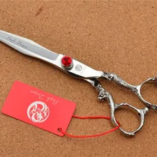 627#7 ''бренд фиолетовый дракон высшего сорта парикмахерские Ножницы JP 440C большой камень Товары для кошек Товары для собак домашних животных Резка Ножницы волос животных ножницы