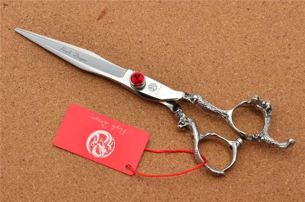 627# 7'' Brand Purple Dragon TOP GRADE Hairdressing Scissors JP 440C Big Gem Cats Dogs Pets Cutting Animal Hair Shears | Красота и
