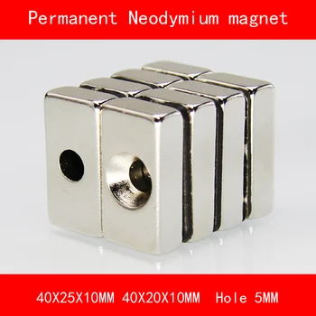 

rectangle block magnet 40*25*10MM 40*20*10MM hole 5MM n35 Rare Earth strong Permanent NdFeB Neodymium Magnet