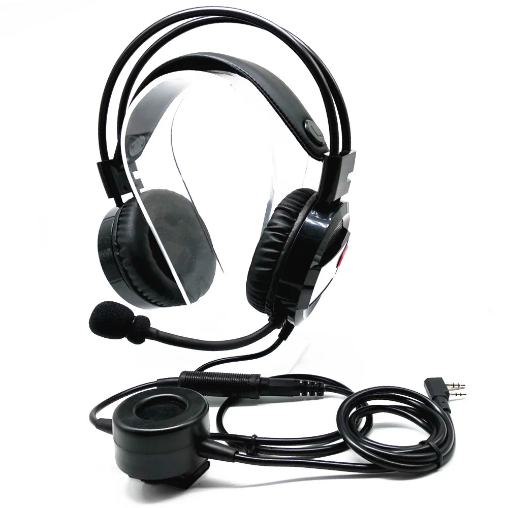 YIDATON Walkie Talkie наушники с микрофоном Накладные большим круглым PTT военный разъем