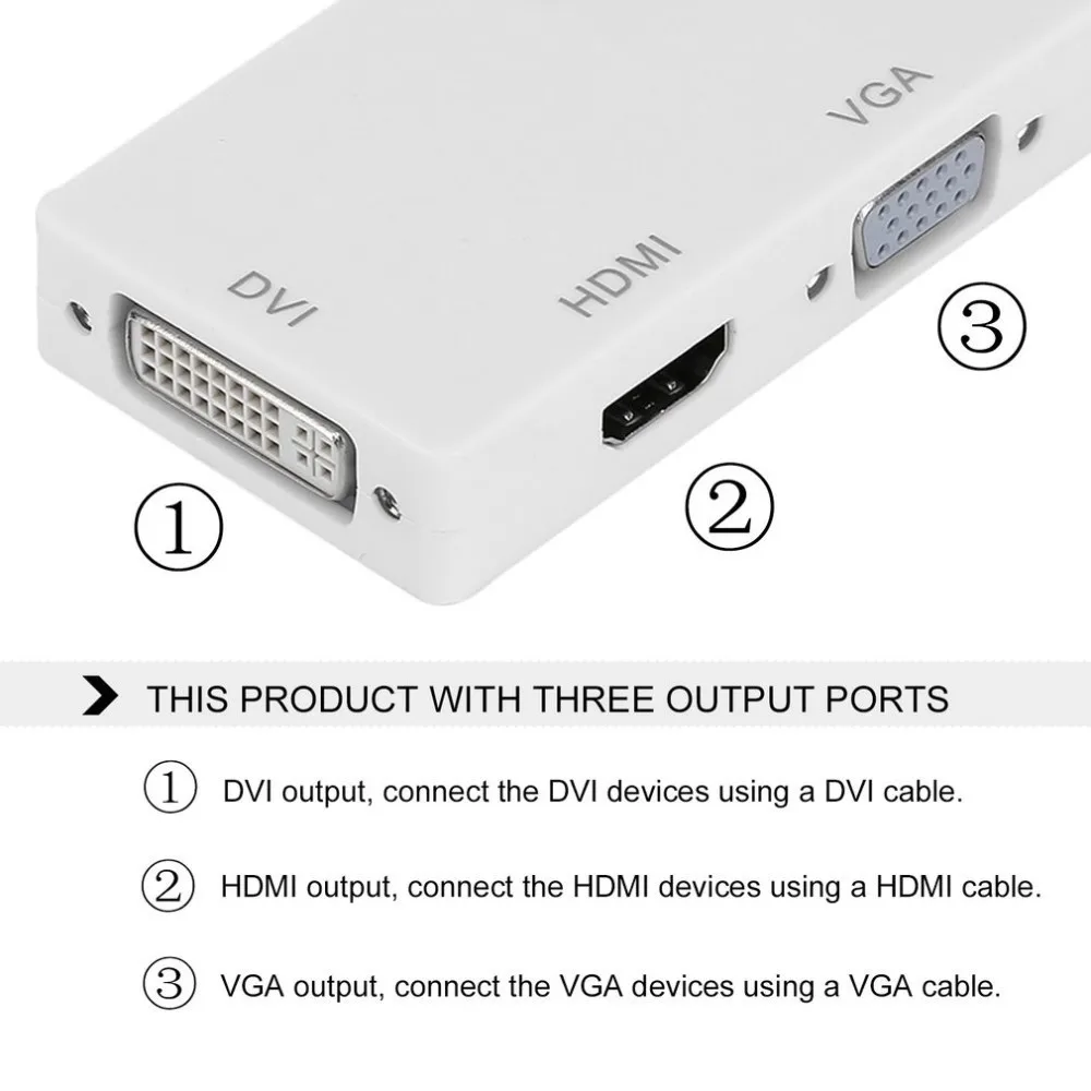 3 в 1 адаптер для порта дисплея Thunderbolt HDMI DVI VGA|Компьютерные кабели и разъемы| |