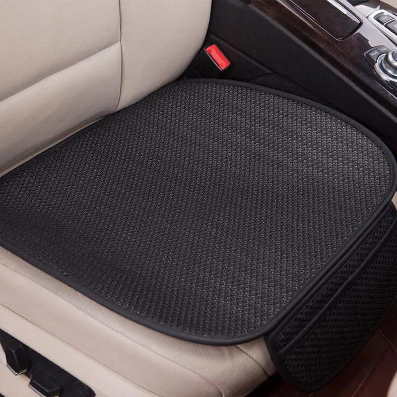 Coche Asiento Delantero Cubierta Negra Silla Cojín de cuero respirable Cojín Estera Protector