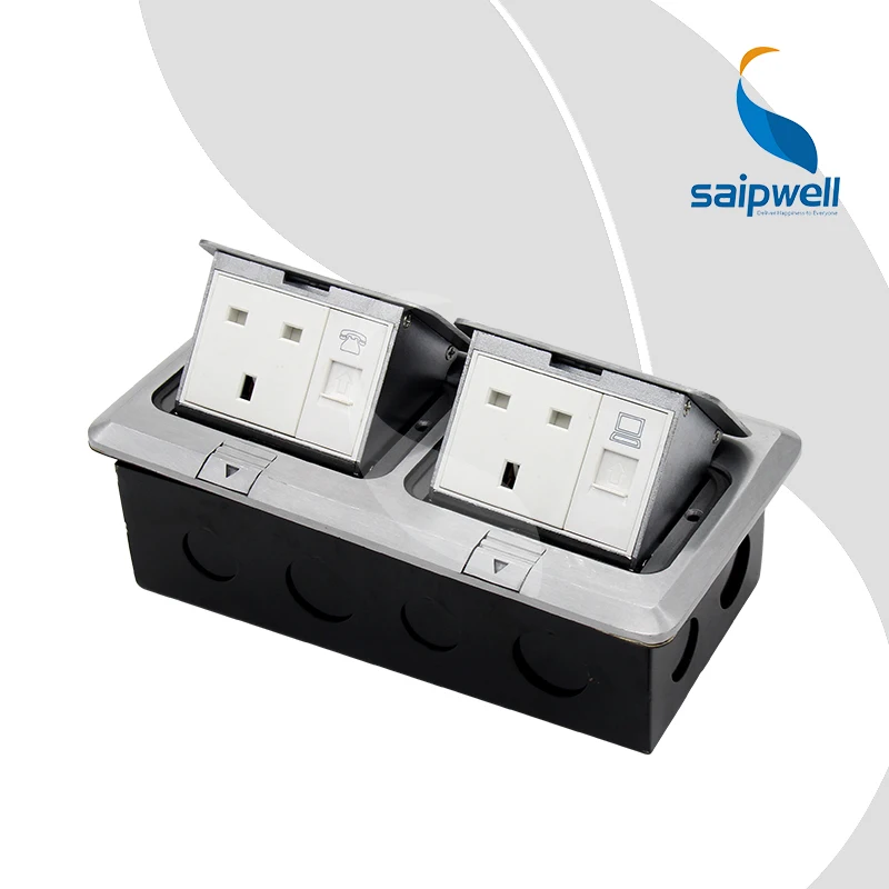 

Luxury SPD-3F/AC2 floor pop up electric socket outlet,with 2 British Style Socket,1 RJ11 Telephone and 1 RJ45 network interface