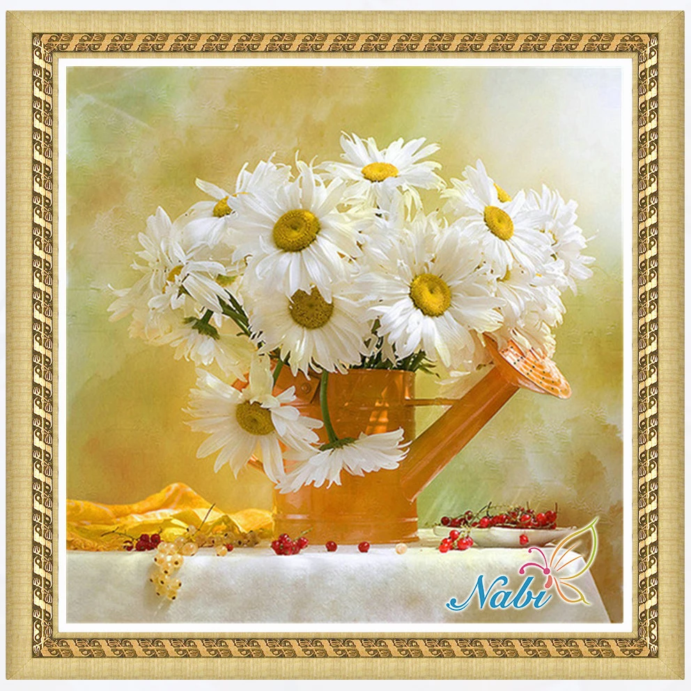 Vas Bunga Palet Bayangan 3D DIY Beadwork 4704R Sepanjang Berlian