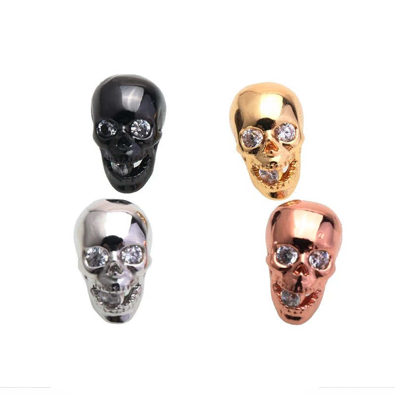 

Magic Fish Skull beads DIY Charm Men bracelets&bangles Copper Inlaid white zircon Wholesale Bracelet accessories Jewelry perle