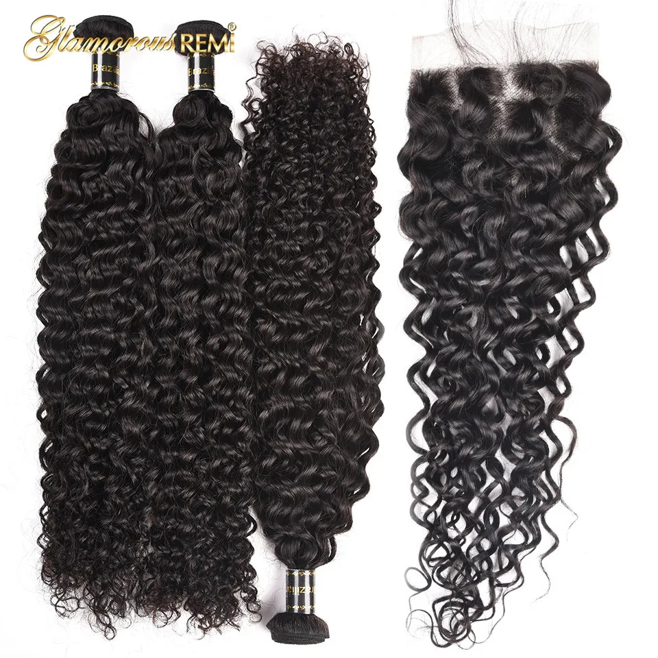 brazilian jerry curl 3 bundles with closure (3)