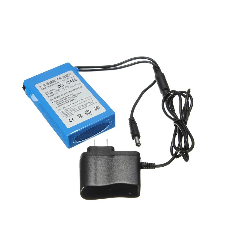 Cncool DC 12V 4000MAH Rechargeable Portable Lithium-ion Battery DC 12V 4000mAh DC12400 With US/EU Plug Drop shipping