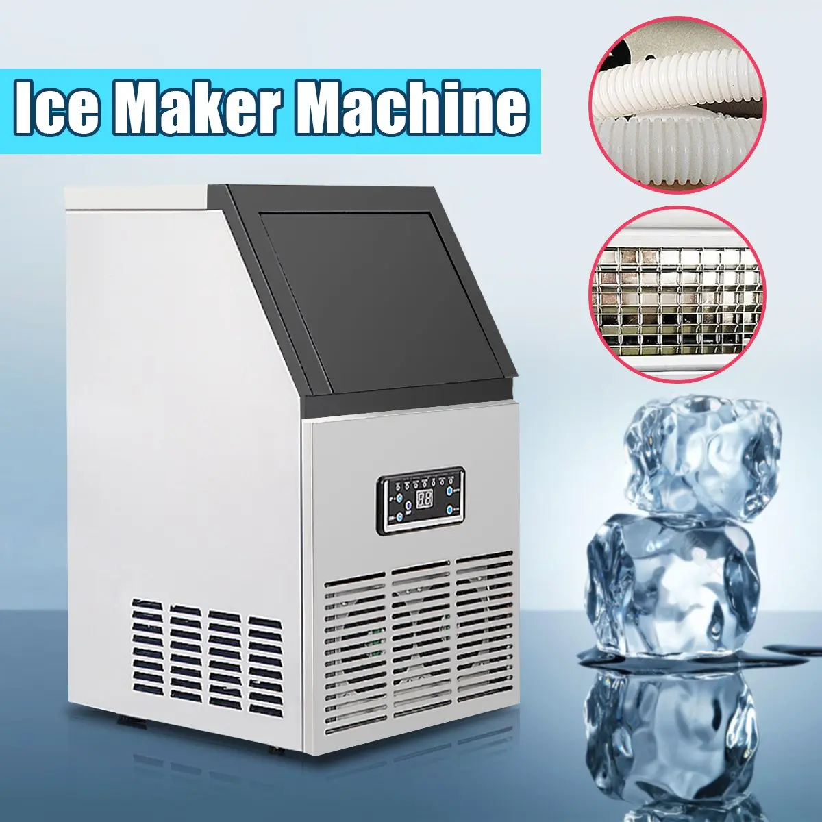 

220V 50kg/24H 110lb Portable Automatic ice Maker, ice cube machine ice maker for family, small bar,coffee shop
