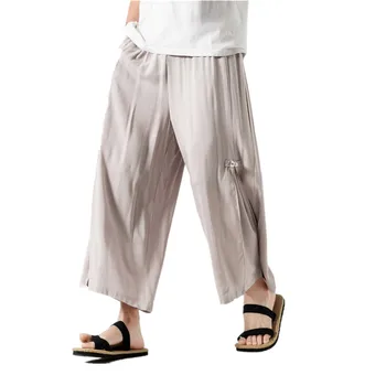 

Men's Pants Harem Hip hop Loose Wide Pant Big Drop Crotch Joggers Dance Trousers Male Casual Loose Cotton Linen Bloomers Pants