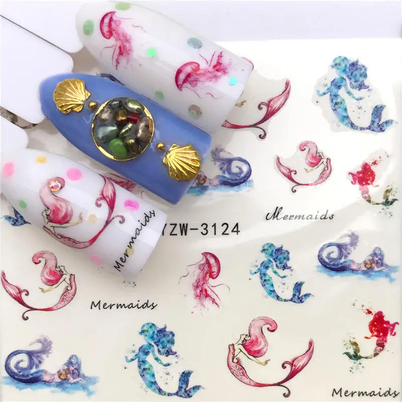 

2019 New Arrivial Nail Stickers Water Decal Animal / Flamingo / Flower 3D Manicure Sticker Nail Water Sticker