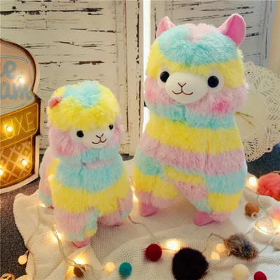 

20cm Soft Cotton Rainbow Alpaca Stuffed Plush Toy Doll Rainbow Horse Lama Animals Toys For Children Birthday Christmas Gifts