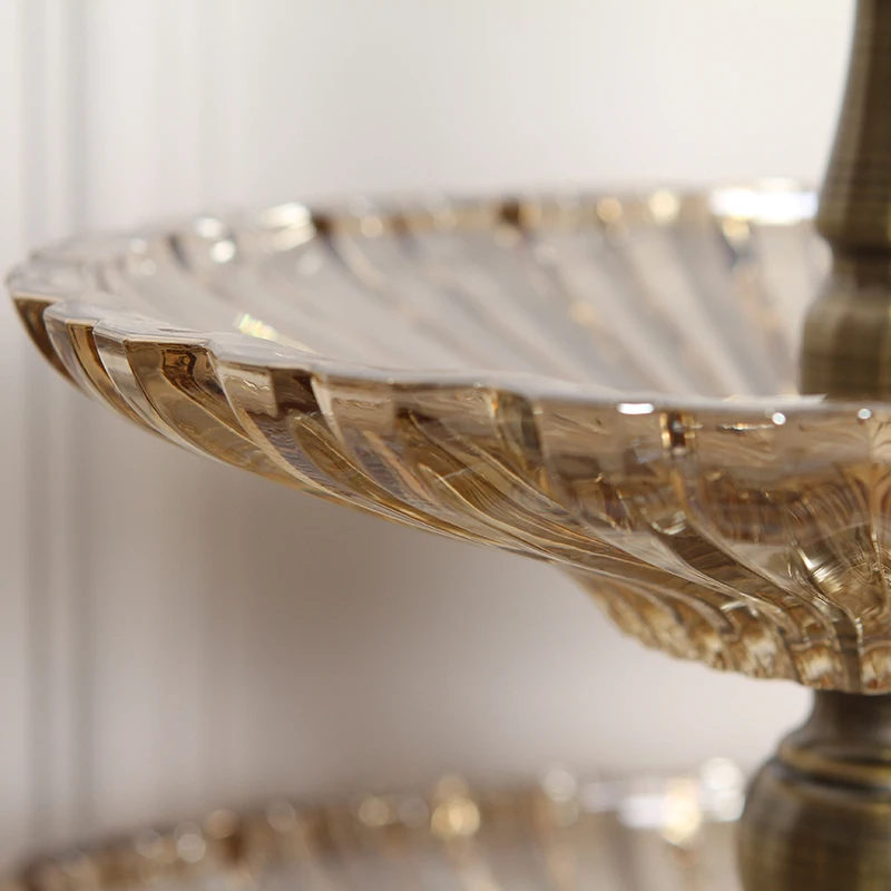 High quality Fruit Plates Stand Pastry Tray Candy Dishes Cake Desserts 2/3 Layer Crystal glass Party Home Decoration 3