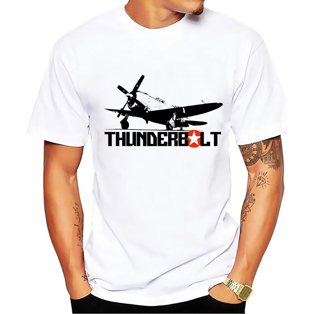 Мужская футболка с принтом tw2 белая Повседневная Thunderbolt Jug battleplan 2018|t shirt men|t shirttee |