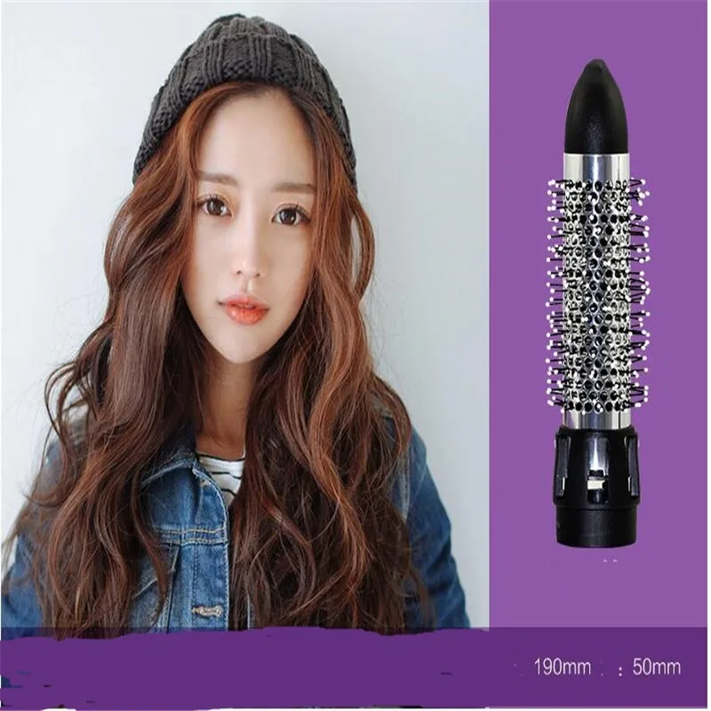 7 In1 220v Electric Hot Air Brush Hairstyle Straighter Curler Blow Dryer Hairdryer Styling Salon Curling Roller Hairbrush Comb