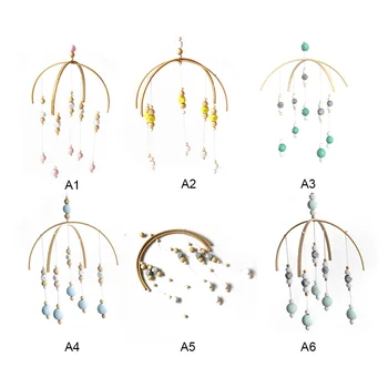 

Kids Wooden Baby Rattles Mobile Plush Beads Wind Chimes Bell Toys Bed Hanging Decor Photography Gifts