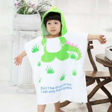 Детская Хлопковая пляжная шаль с рисунком динозавра, парео, цельное пляжное полотенце, купальные принадлежности для детей от 2 до 7 лет, 60 см x 120 см