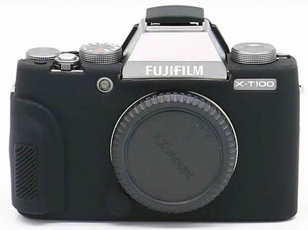 Силиконовая кожа брони камера сумка чехол корпус протектор для Fujifilm X-T100 XT100 только цифровая камера - Цвет: Black