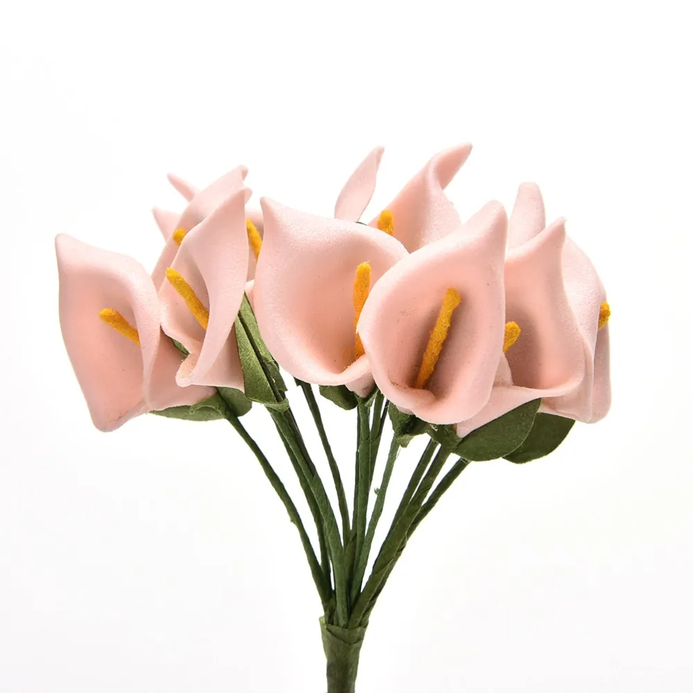 12 шт./лот 11 различных цветов тутового Калла лилии бумажный букет цветов/Скрапбукинг цветок Моделирование цветы 8 видов цветов