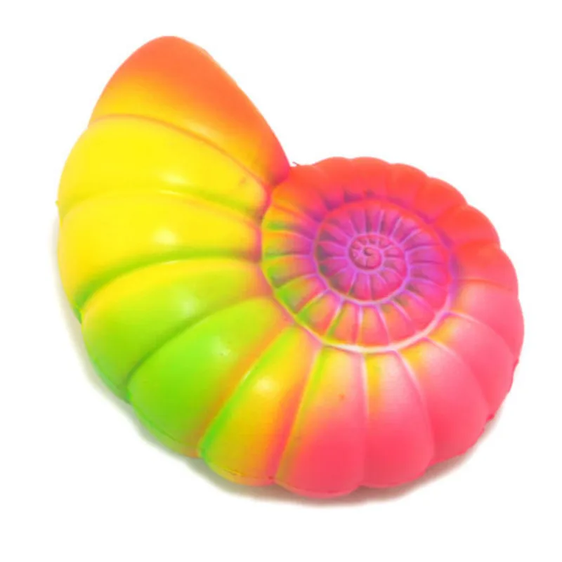 12.8CM Squishy Novelty & Gag Toys Jumbo Squishy Rainbow Beach Conch