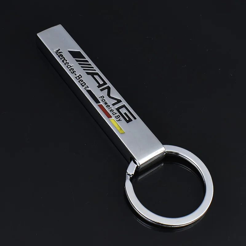 

Car Emblem Keychain Keyring Logo Fashion Titanium Double Symbol Sign Badge Logotipo Quality Metal Alloy Nice Gift(AMG)