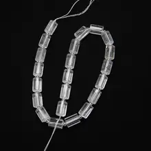Natural Clear White Quartz Column Loose Beads Making Necklace Jewelry,Polished Raw Crystals Cylinder Spacer Craft Bracelet