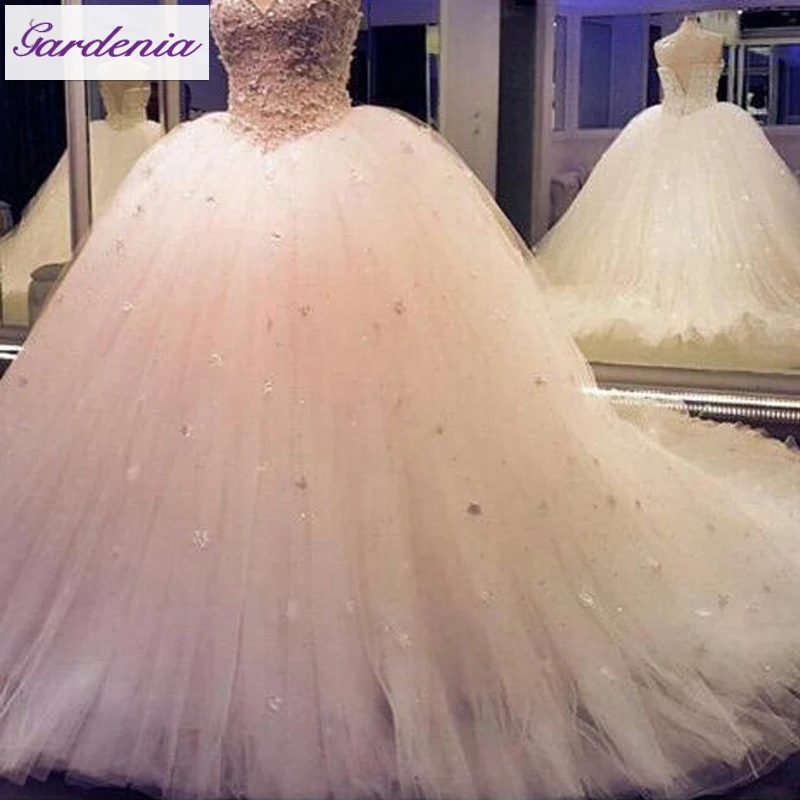 Princess Wedding Dress Crystal Corset Ball Gown Rhinestone